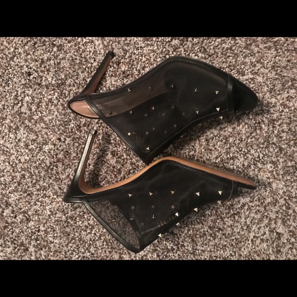 ✨Valentino Studded Peep-Toe Leather Mesh Mules✨ - Picture 4 of 9